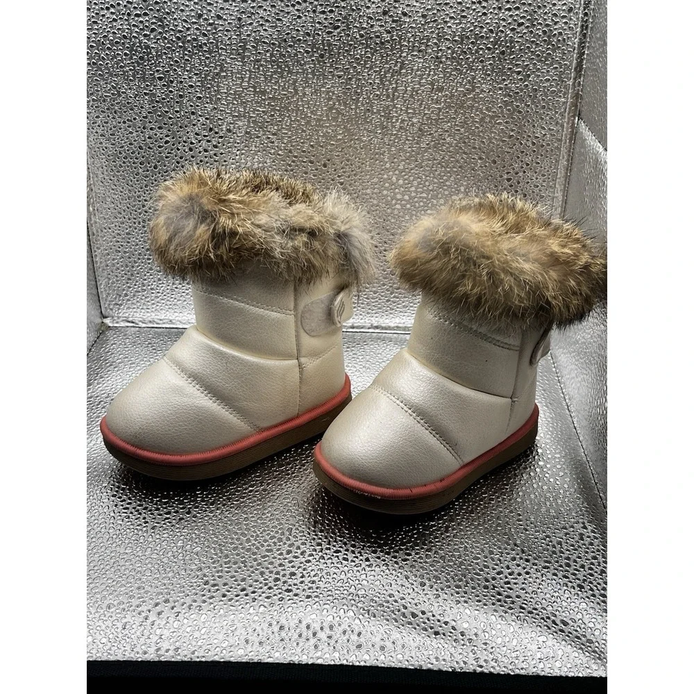 Winter Kids Girls Cute Snow Fur Baby Toddler Shoes Warm Boots Size 5.5 /EU 21